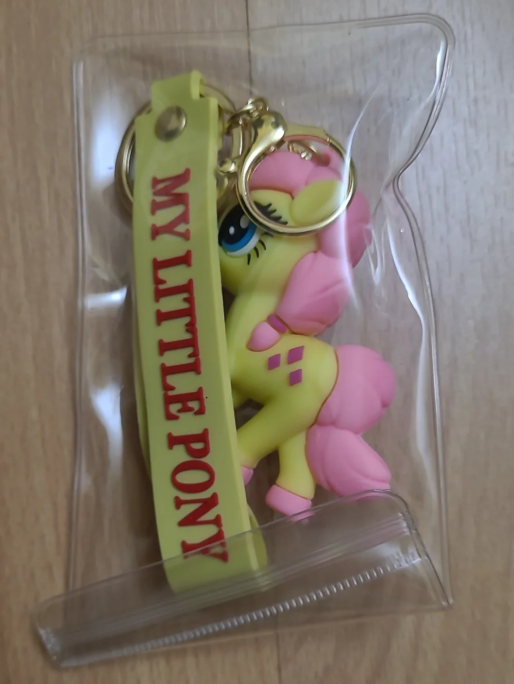 My Little Pony Yellow & Pink Unicorn Key Ring with Branded Tag